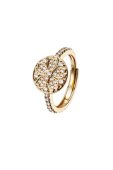 Kirschblüten-Symphonie Pavé Sakura Gold Verstellbarer Ring (18K vergoldet)