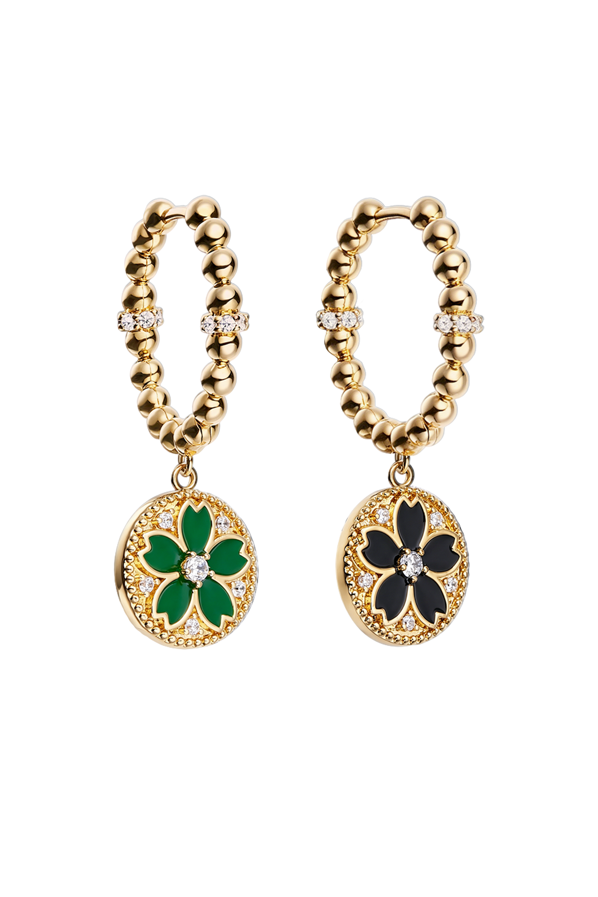 Cherry Blossom Symphony Earrings Gold