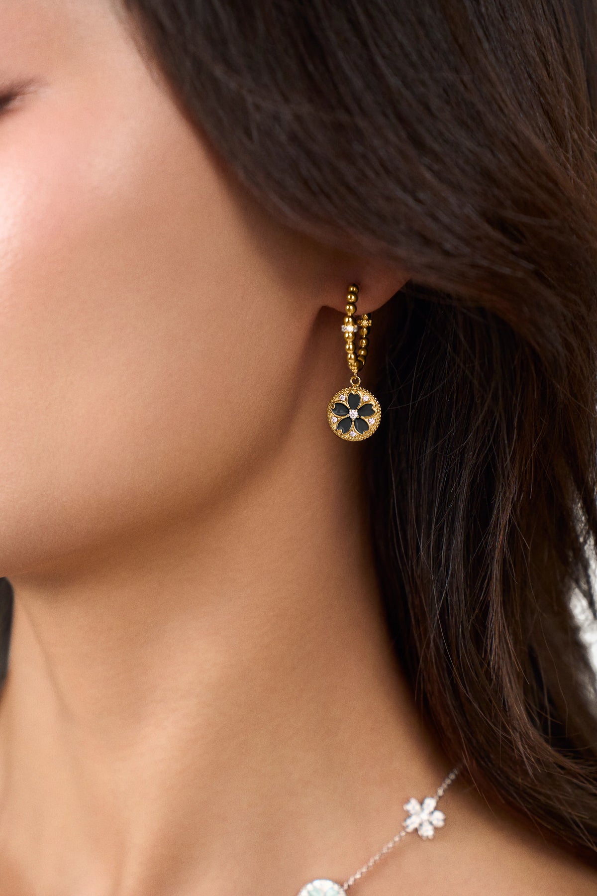 Cherry Blossom Symphony Earrings Gold