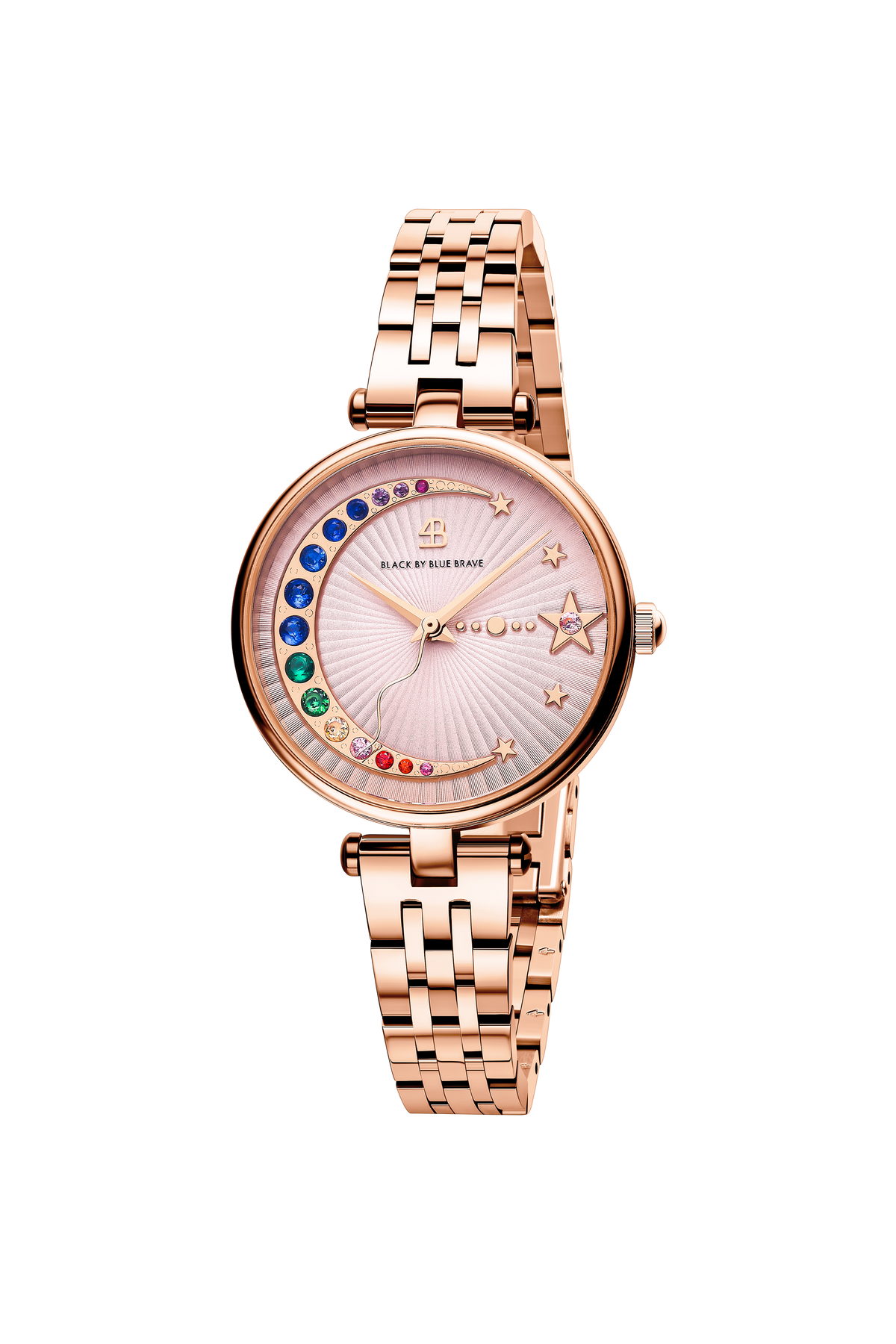 Crescent Moon 32mm Blush Pink Dial Rose Gold