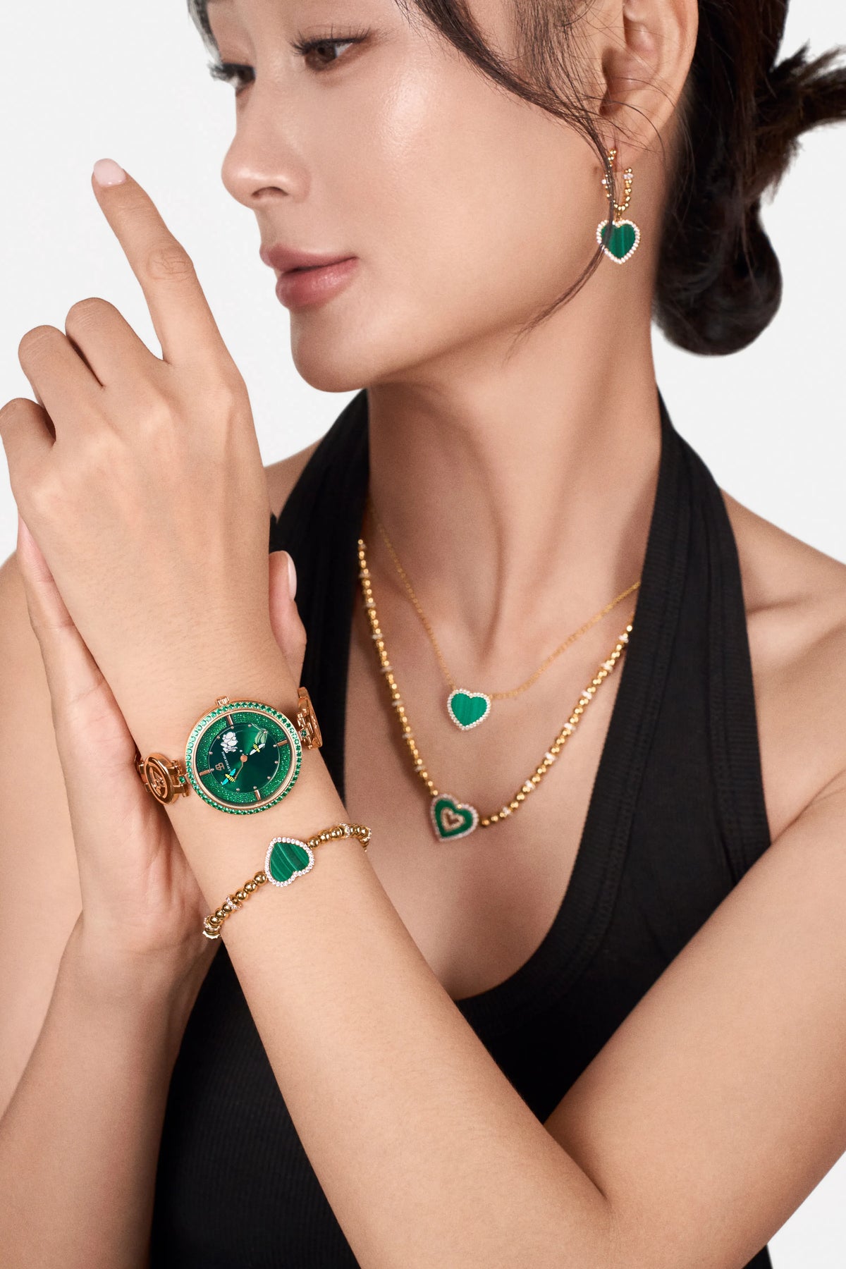 Honey Bee Roségold Grünes Zifferblatt Armbanduhr