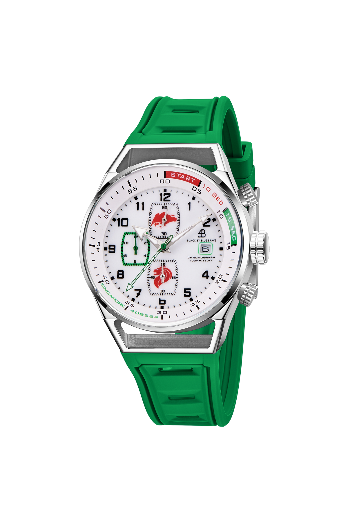 Merlion Chronograph Green Silicon Watch