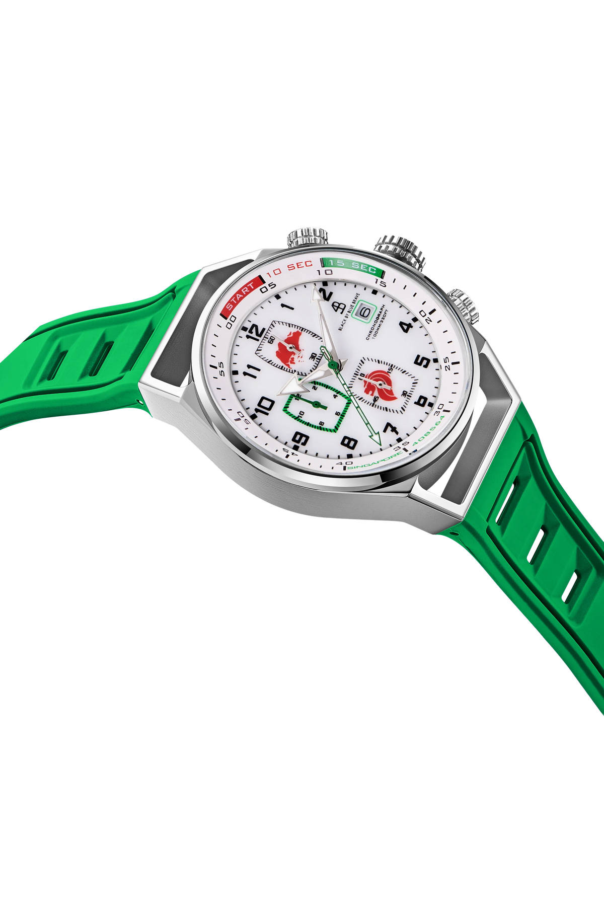 Merlion Chronograph Green Silicon Watch