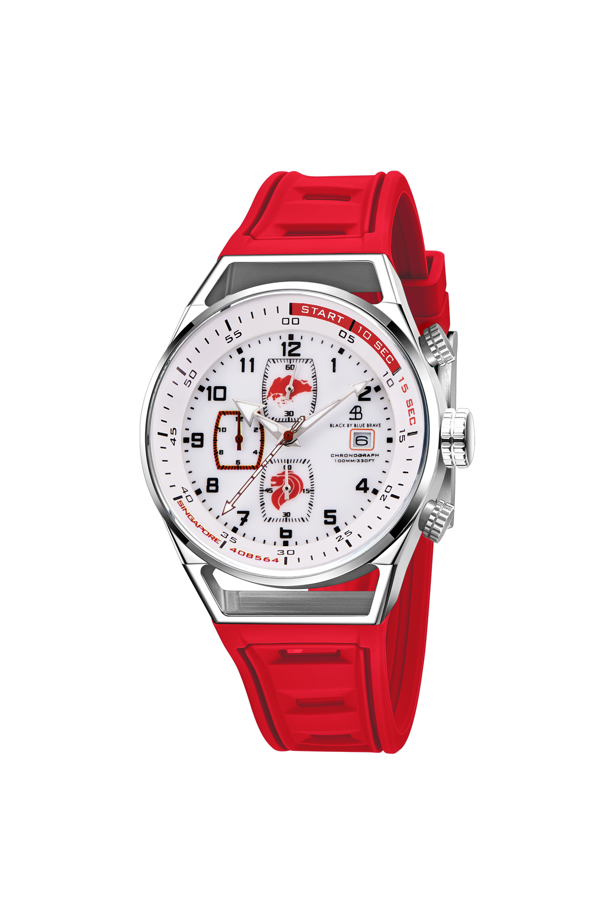Merlion Chronograph Red Silicon Watch