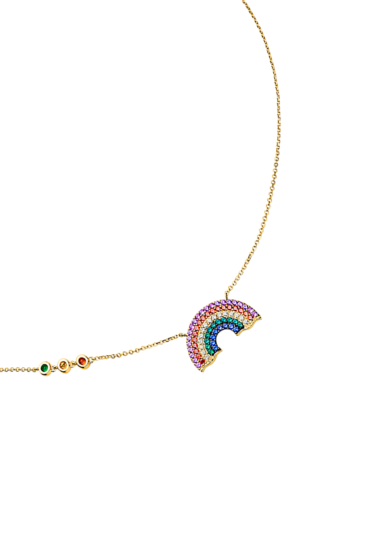 Love Wins Rainbow Necklace Gold