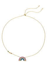 Love Wins Regenbogen Zirkonia Gold Verstellbare Kette Halskette Sterling Silber Vergoldet