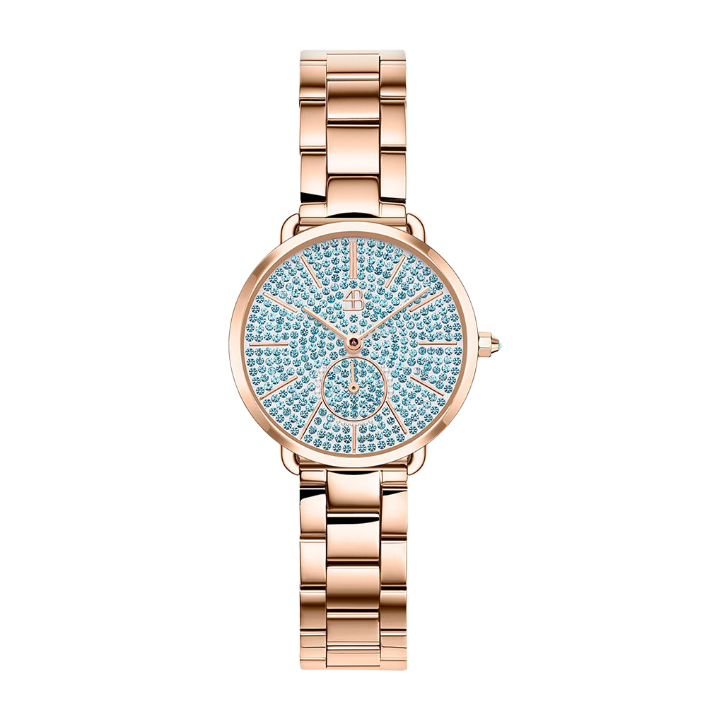 Lucky Star 28mm Blue Crystal Dial Rosegold Bracelet Watch