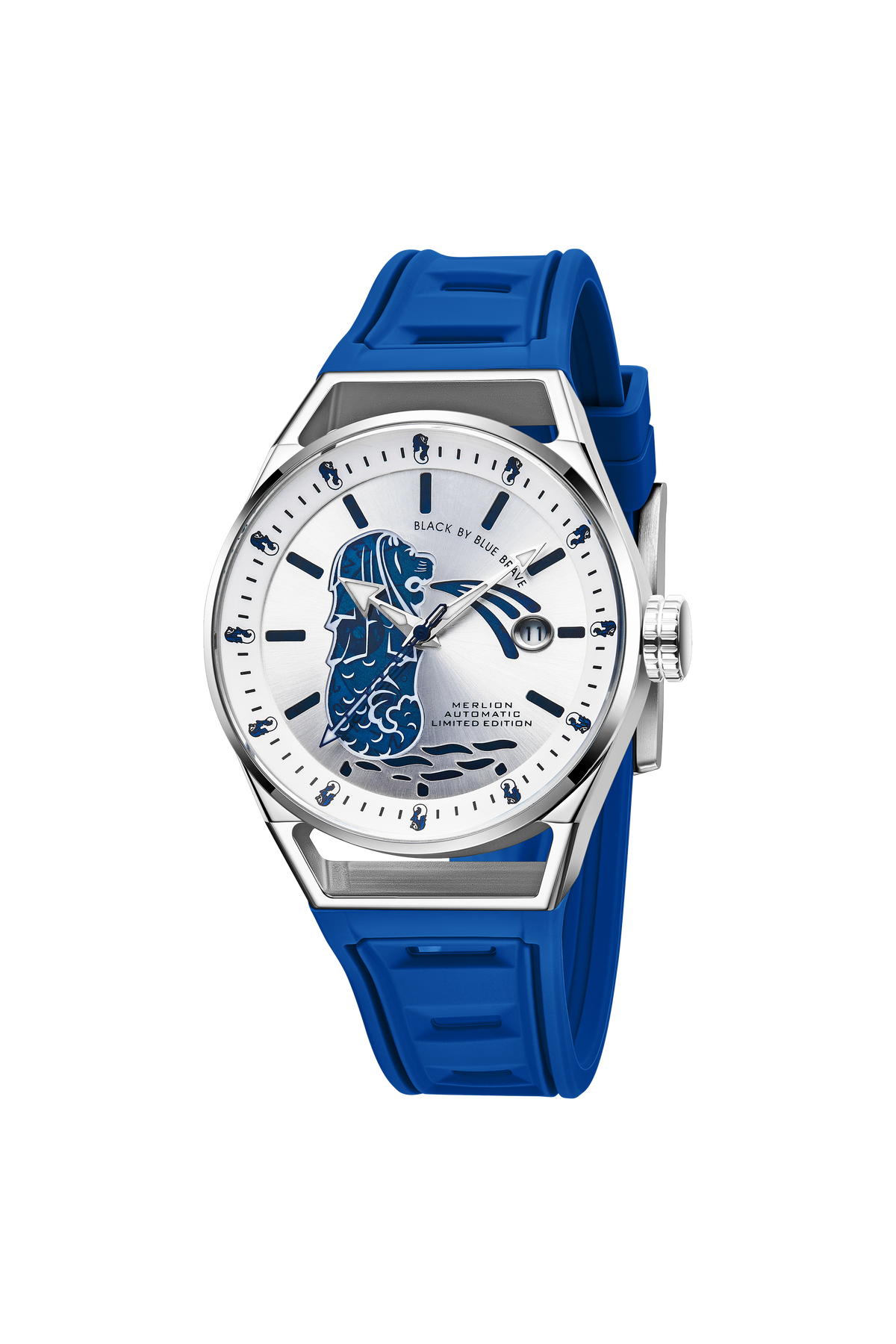 Merlion Automatic Blue Silicon Watch