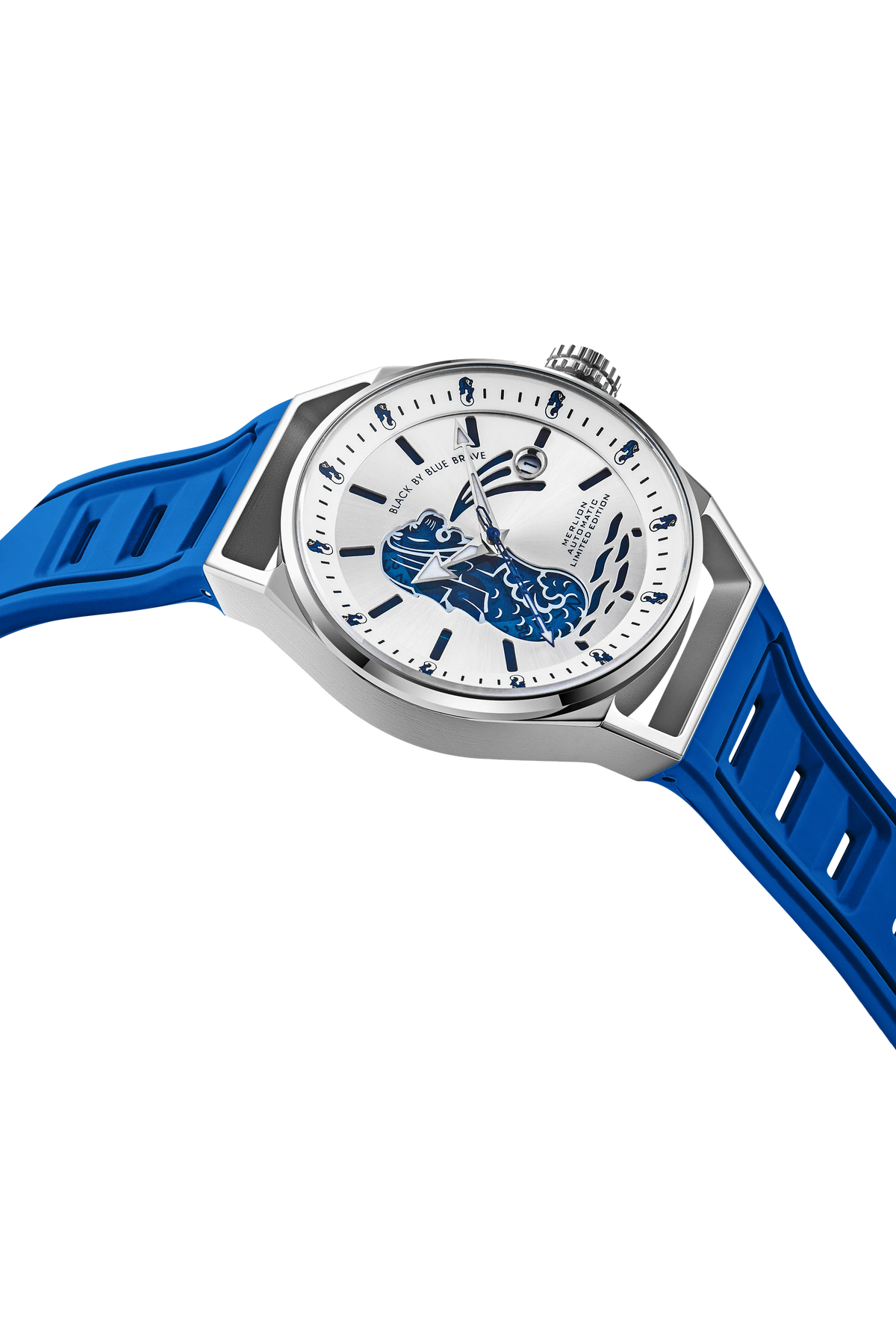 Merlion Automatic Blue Silicon Watch