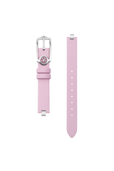 Cherry Blososm Pink Leather Watch Strap With Silver Buckle