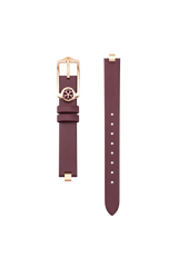 Cherry Blososm Ruby Red Leather Watch Strap with Rose Gold Buckle