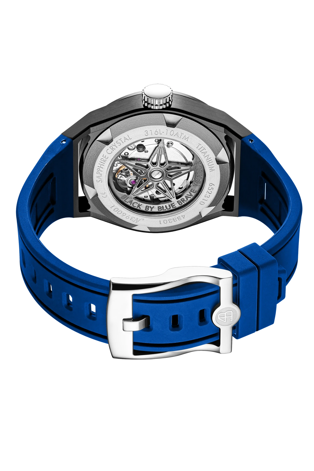 Warrior 40mm Blue Astronomical Dial Silicon Strap Automatic Watch