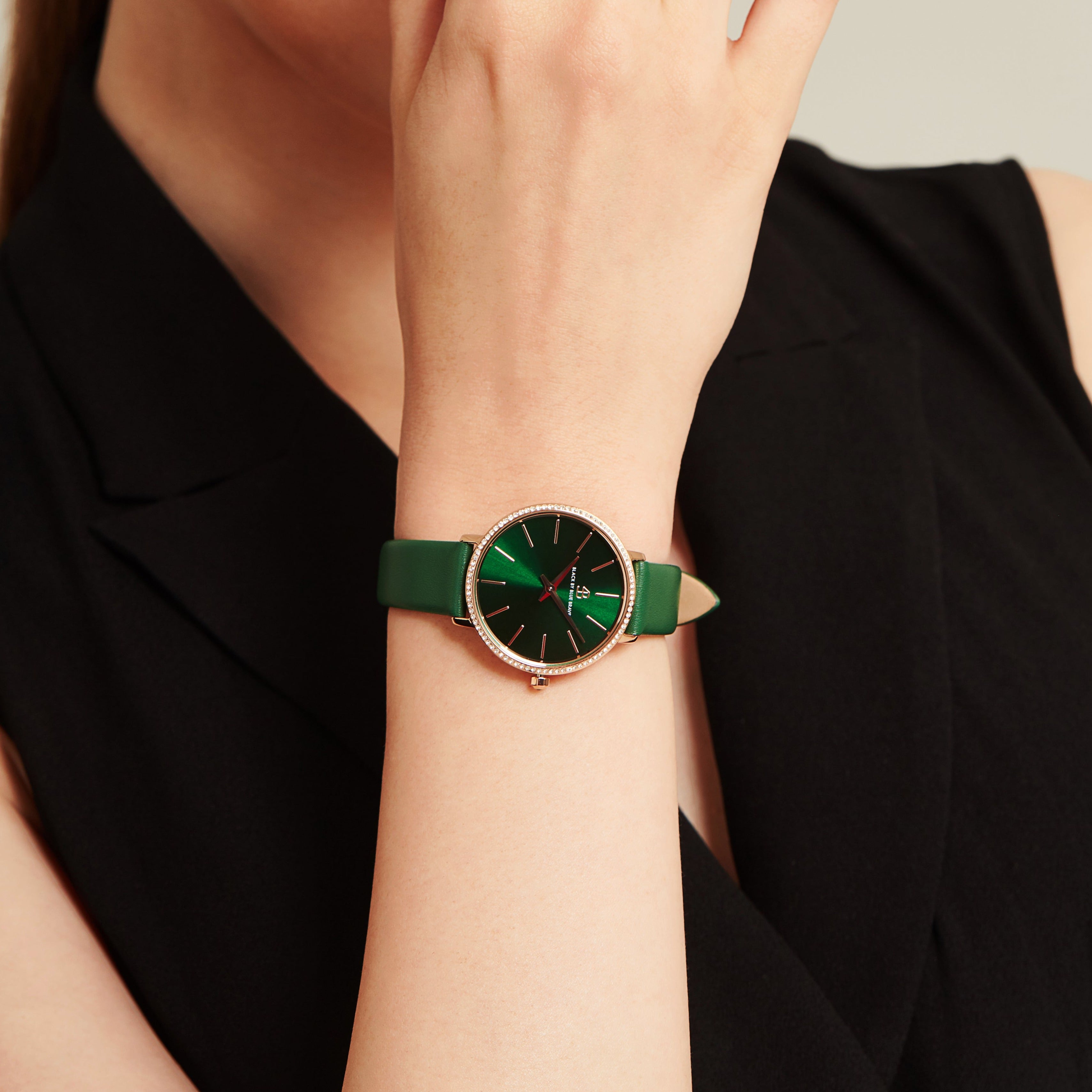 SHINE CLASSIC GREEN (LEATHER STRAP) - 4B Watches