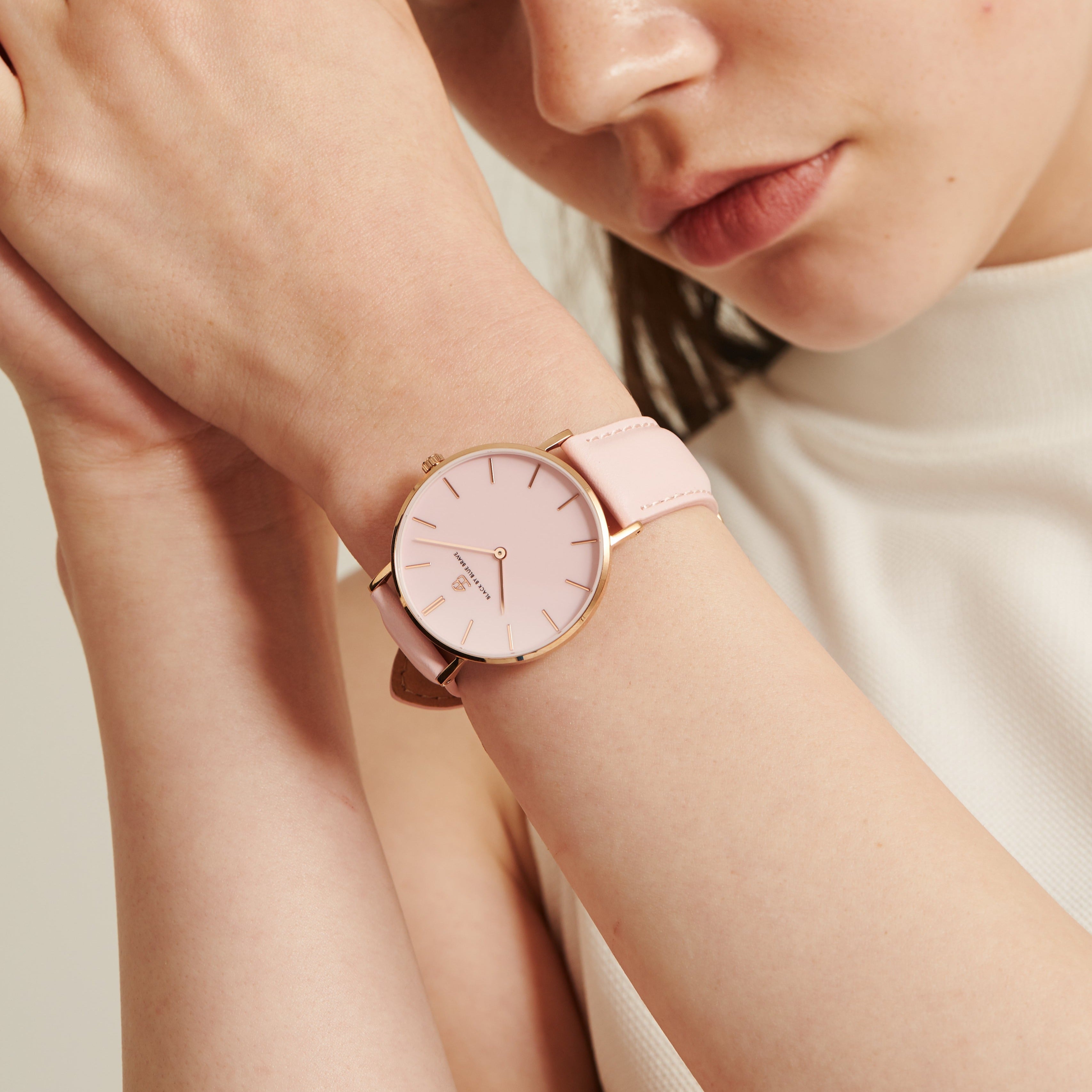 CLASSIC PINK ROSE GOLD (LEATHER STRAP) - 4B Watches