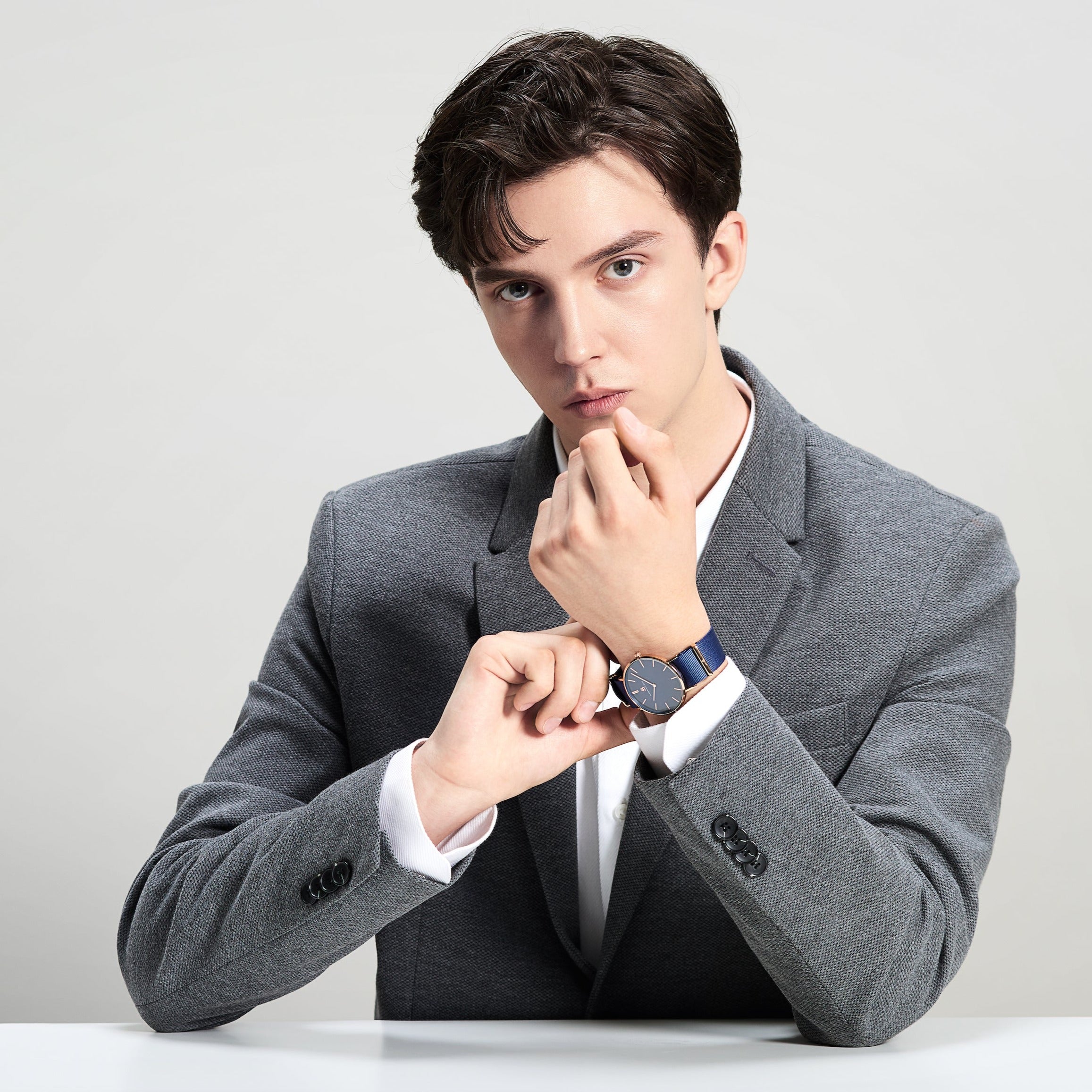 CLASSIC BLUE ROSE GOLD (NYLON STRAP) - 4B Watches