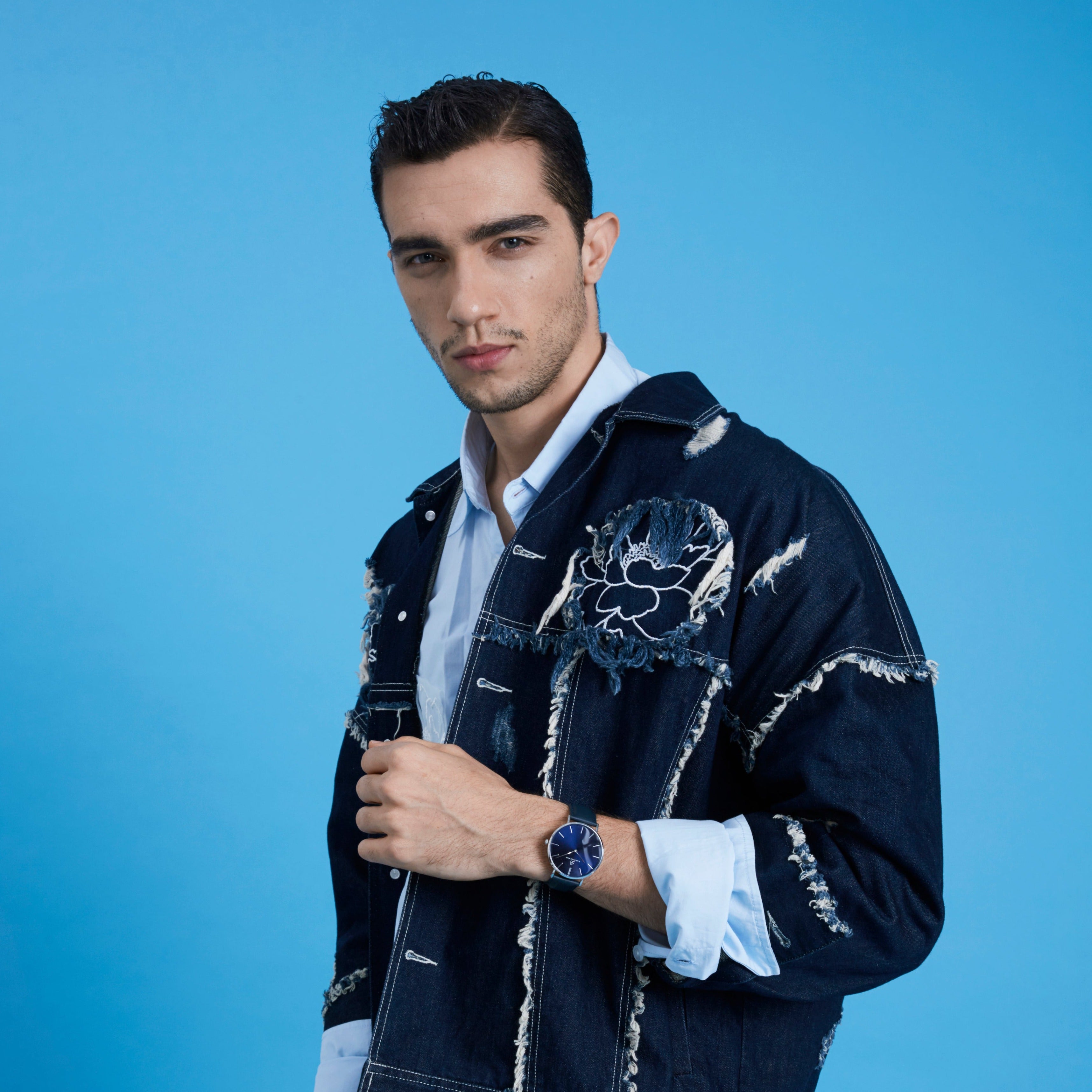 CLASSIC BLUE SILVER (LEATHER STRAP) - 4B Watches