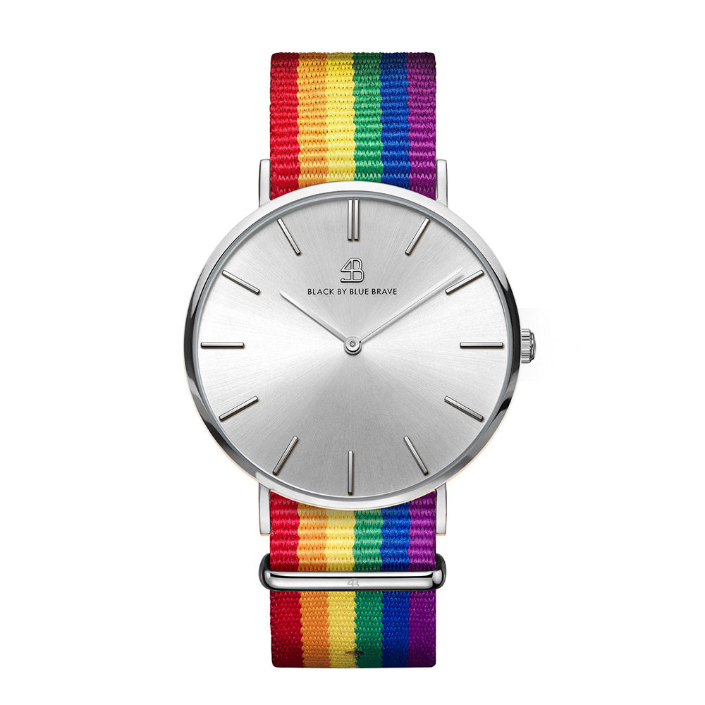 love wins rainbow colour watches silver dial