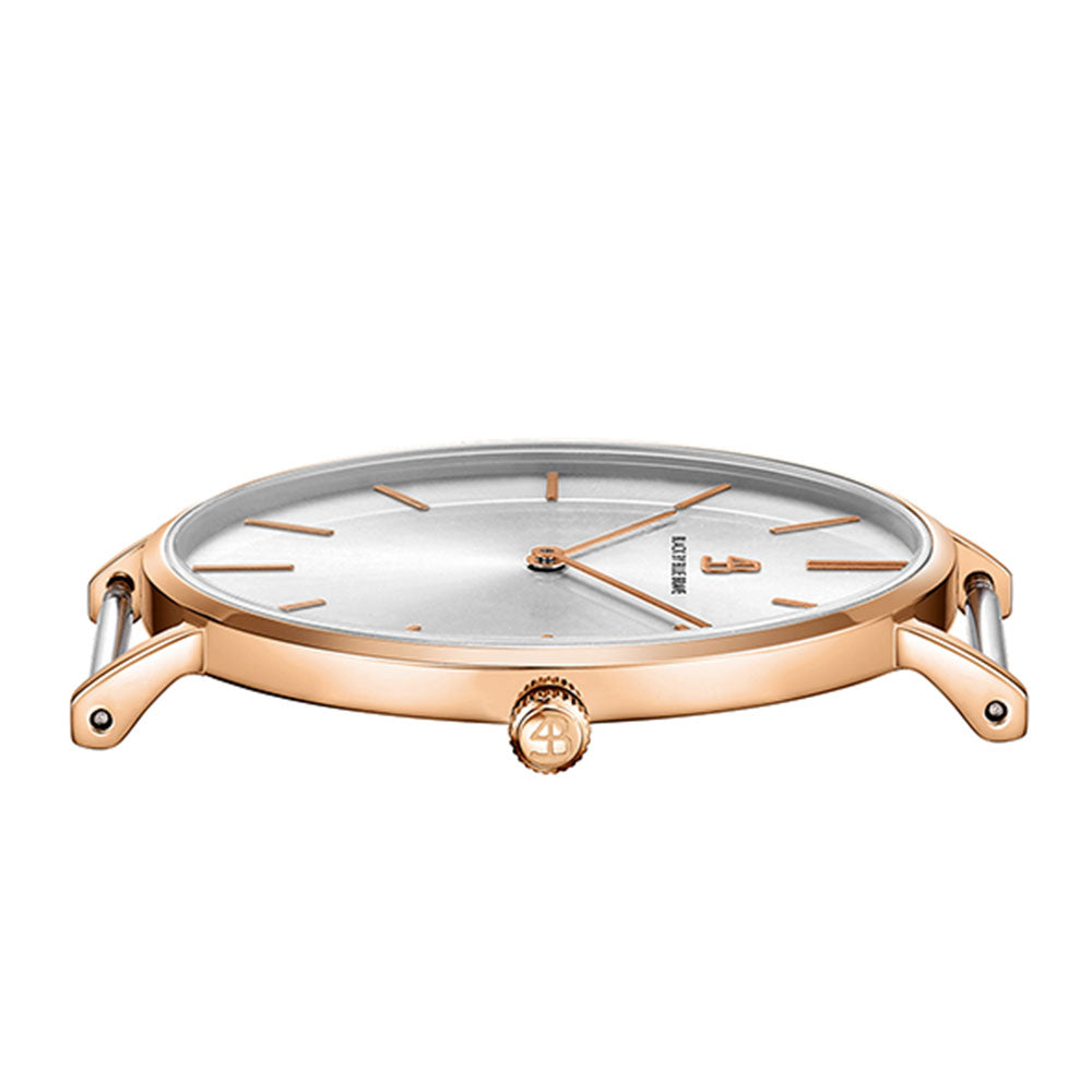 Love Wins 36mm/40mm Rosegold Case Rainbow Nylon Strap Watch - 4B0545 - side view - Black By Blue Brave