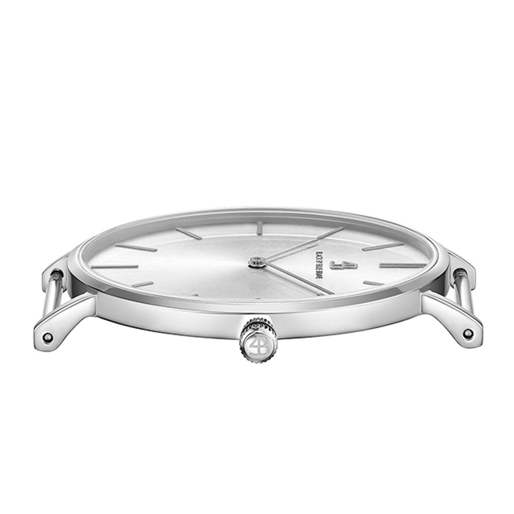 Love Wins 36mm/40mm Silver Case Rainbow Nylon Strap Watch - 4B0645 - side view - Black By Blue Brave