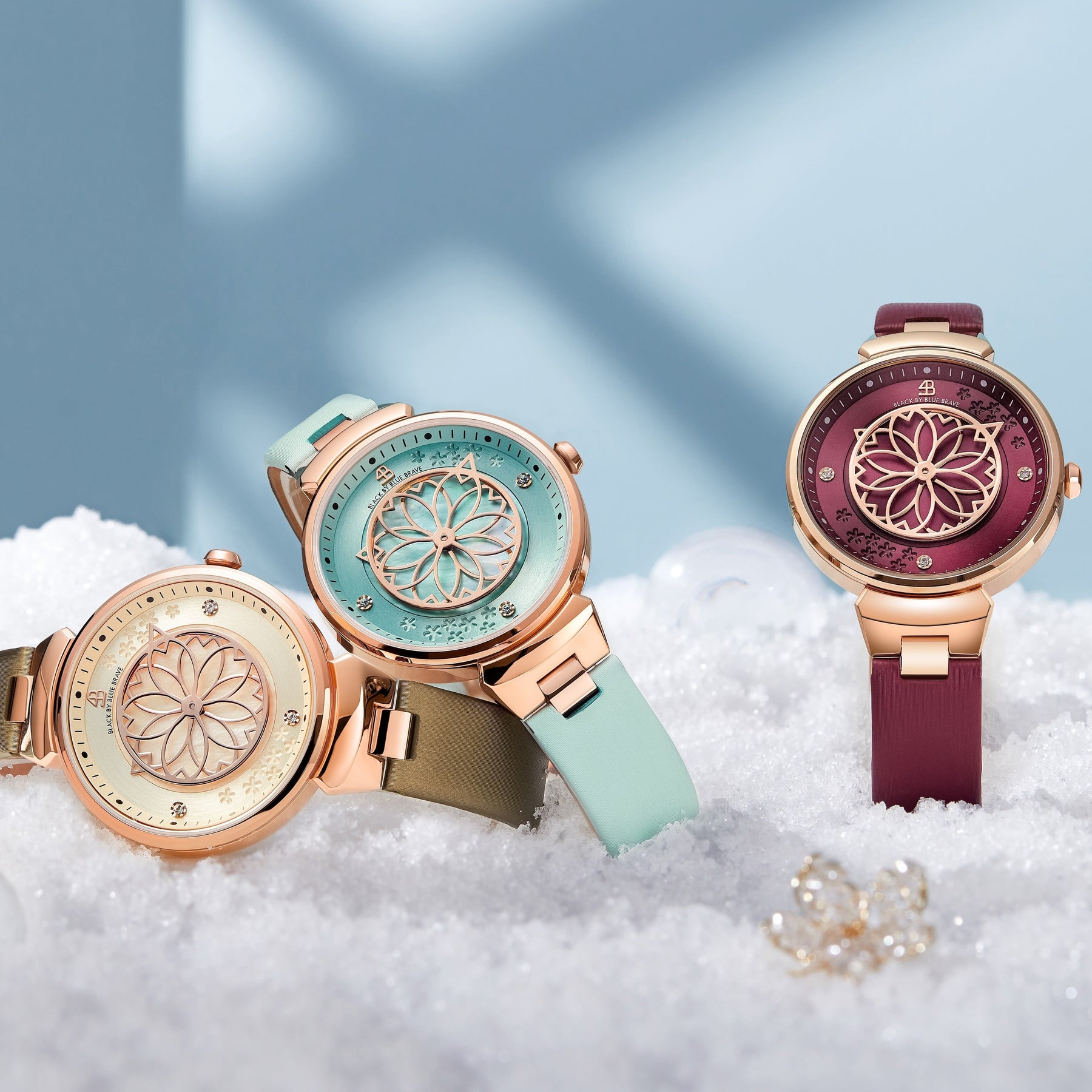 Cherry Blossom Watch Tiffany Blue , Ruby Red and Champagne - BLACK BY BLUE BRAVE